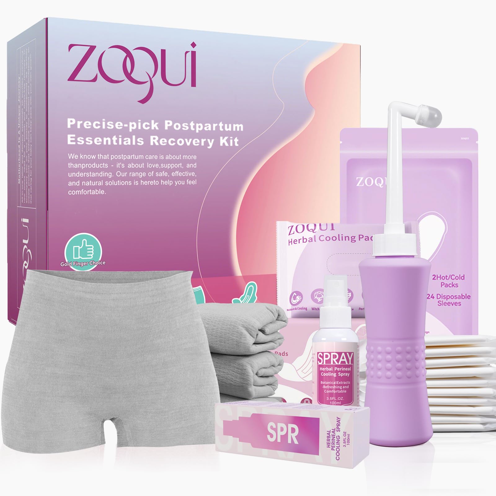 ZOQUI botella perineal ergonómica para higiene suave posparto