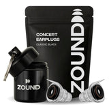 Tapones Zound de alta fidelidad para conciertos mantienen claridad sonora.
