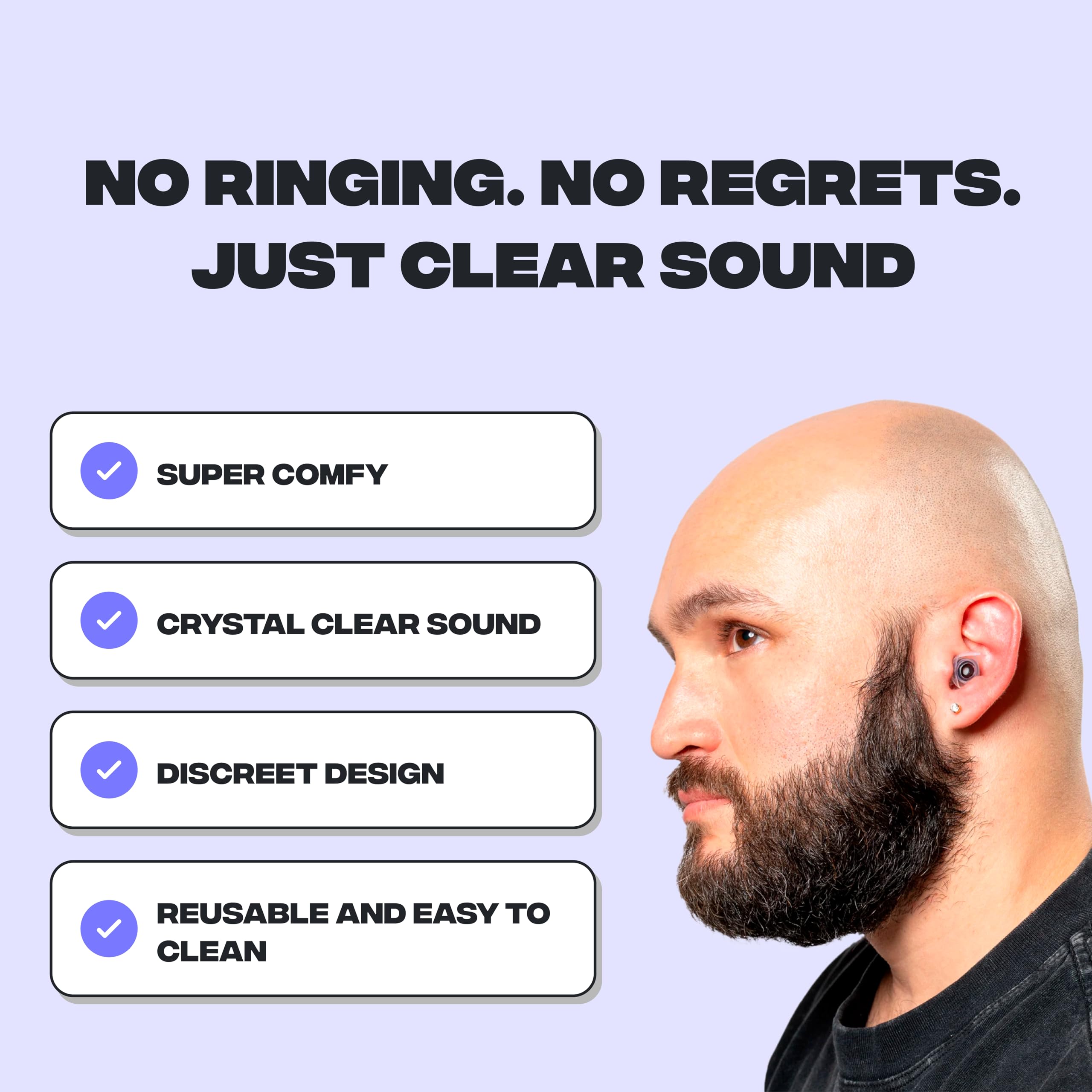 Diseño discreto Zound que pasa desapercibido en conciertos.