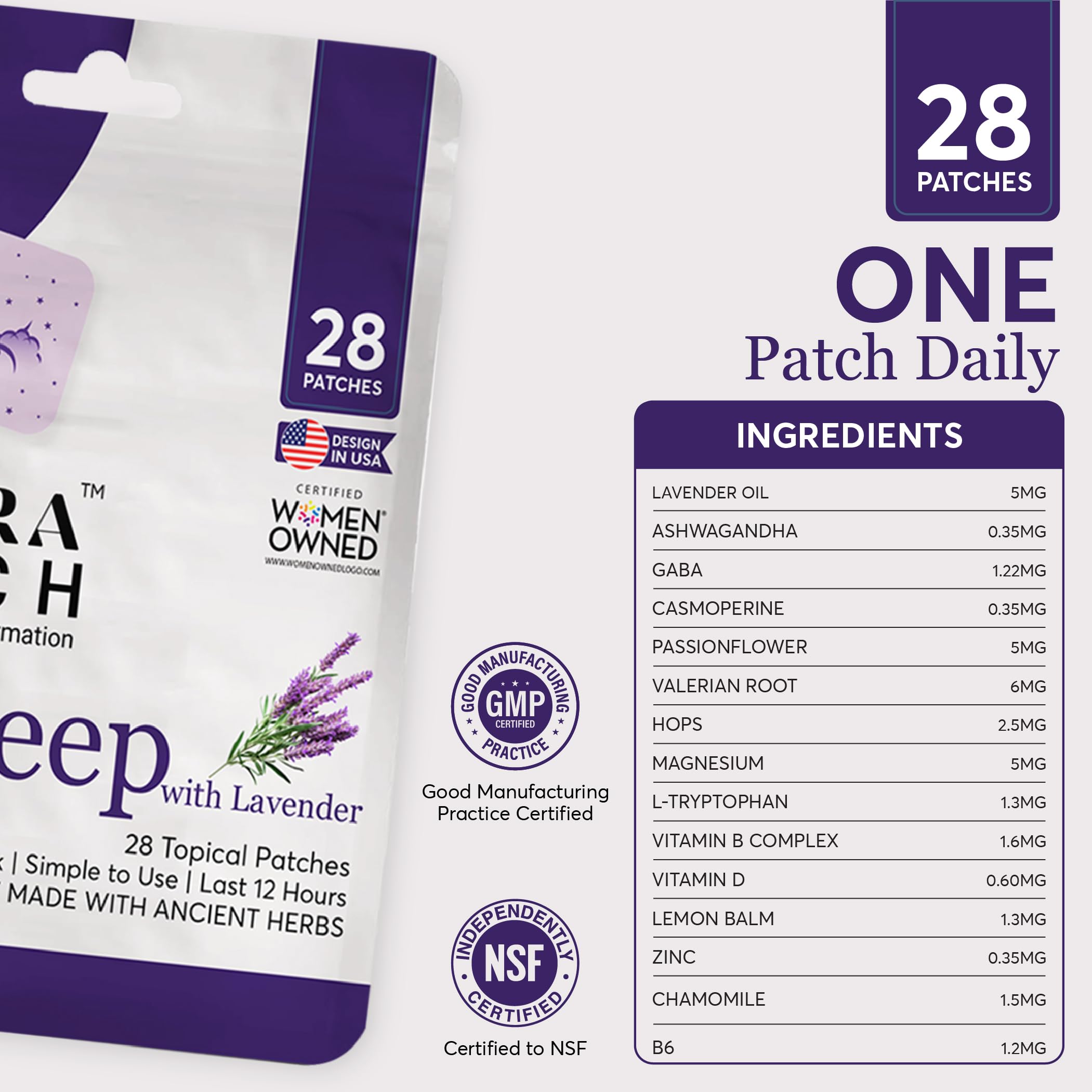Zovira Sleep Patch aplicación nocturna, calma y aromas suaves al acostarte.