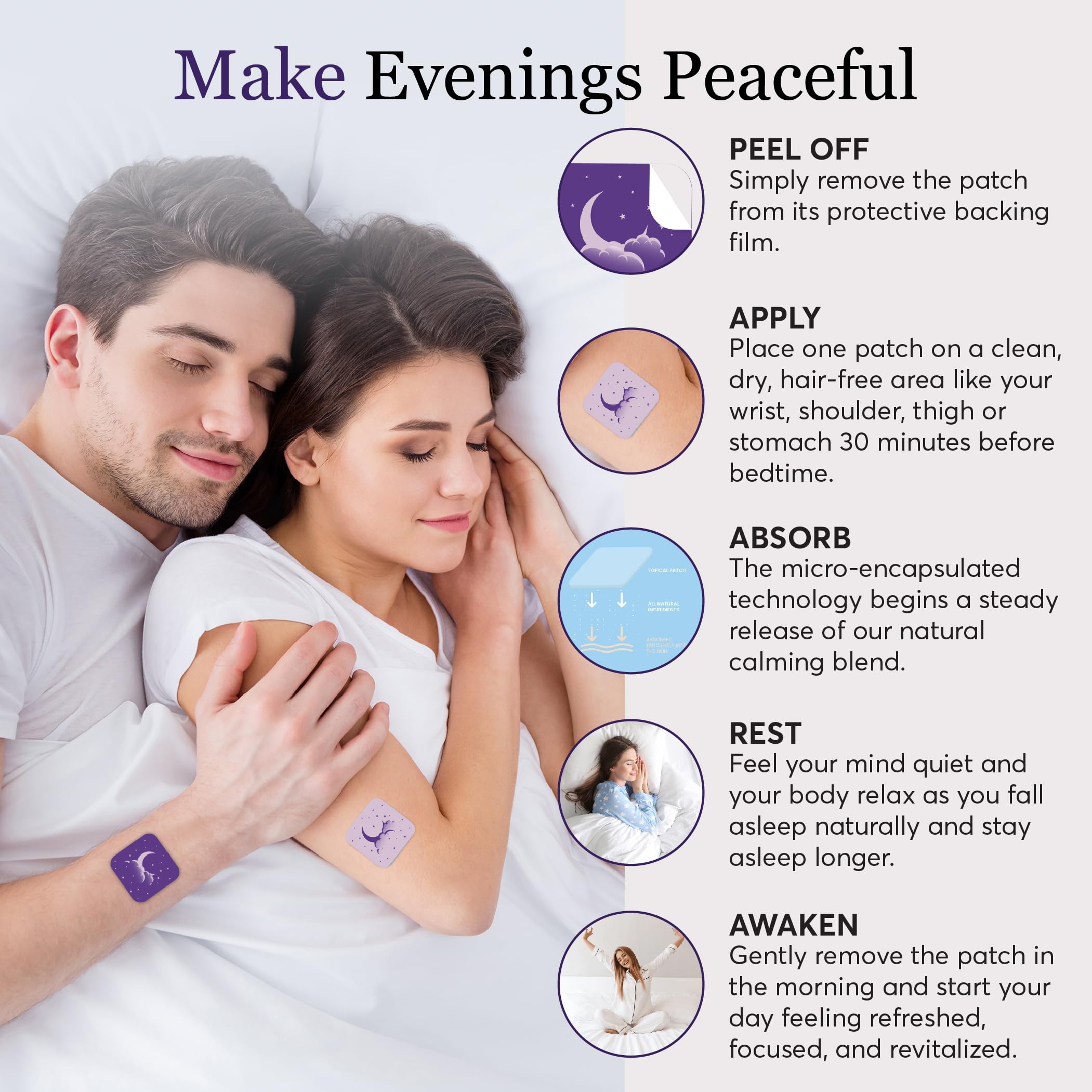 Aroma lavanda de Zovira Sleep Patch para crear un ambiente tranquilizador.