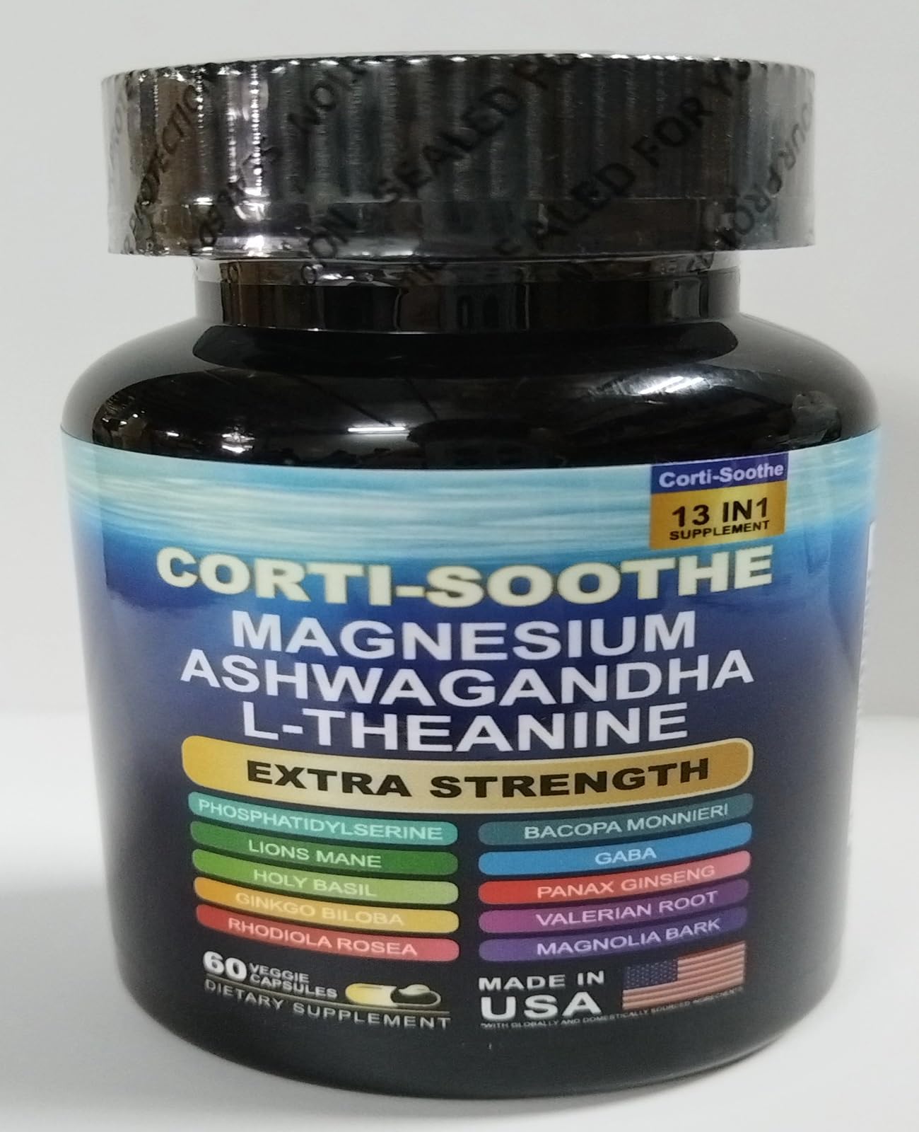 Zoyava Corti-Soothe: etiqueta frontal destacando la fórmula para equilibrio.