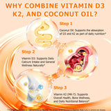 ZROGJBMK Aceite de coco combina con D3 K2 para absorcion.