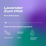 Zum Indigo Wild Mist Lavanda: rociador para coche, aroma fresco para viajes.