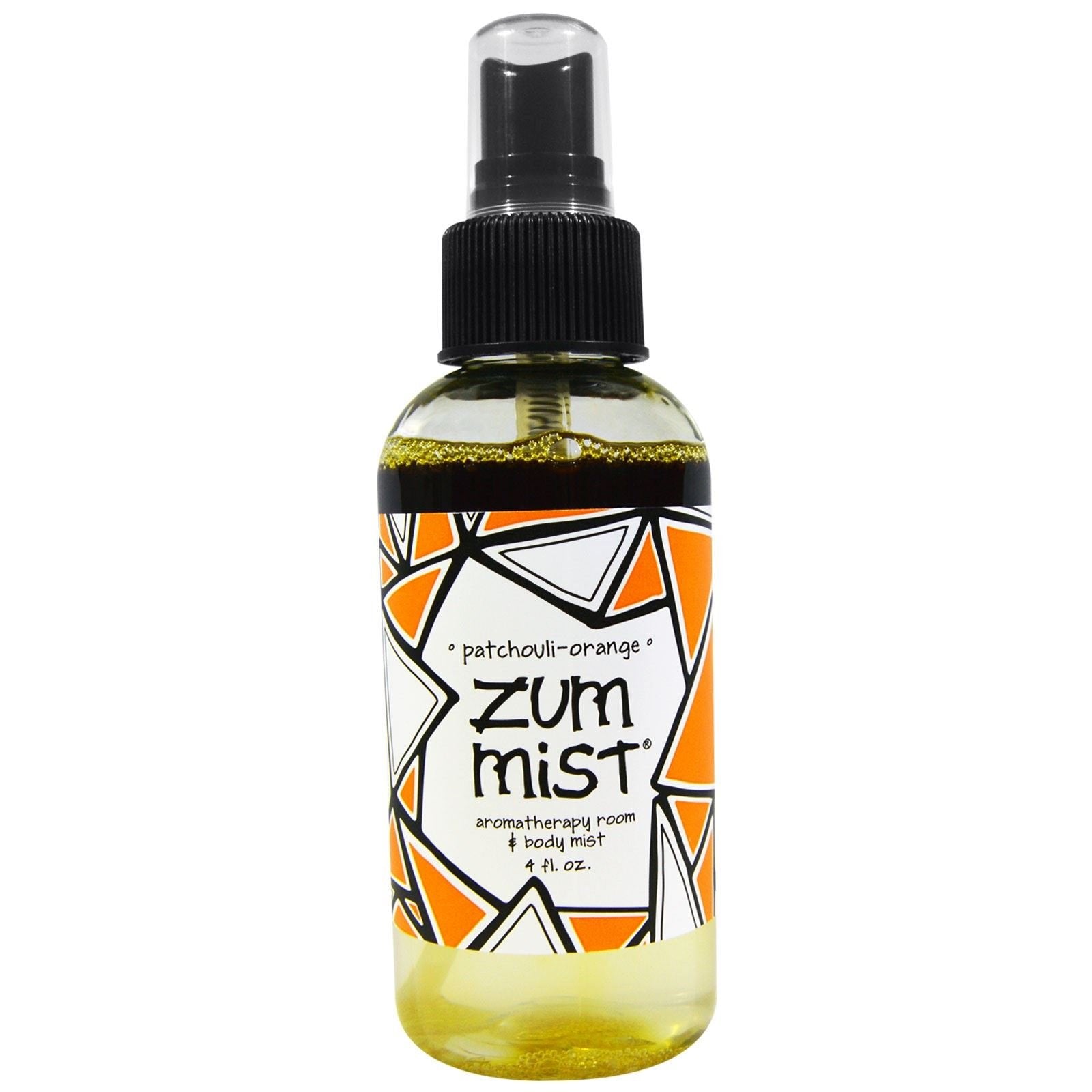 Zum Mist Patchouli-Orange, botella: aroma fresco y profundo para cuerpo y ambiente.