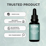Etiqueta y frasco de Zuma Nutrition Para-Clear con aspecto natural y limpio.
