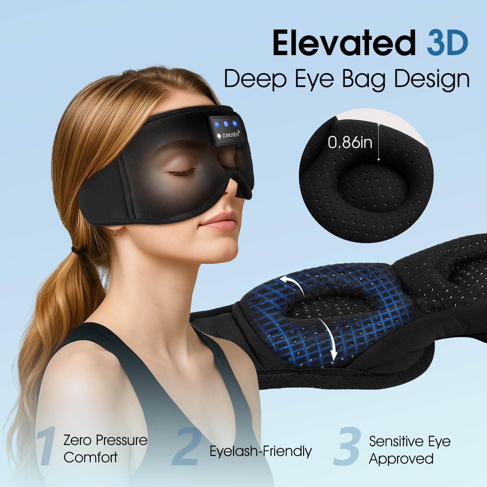 ZUMUSEN ala-nariz-ergonomica-dormir: bloqueo de luz para dormir más profundo.