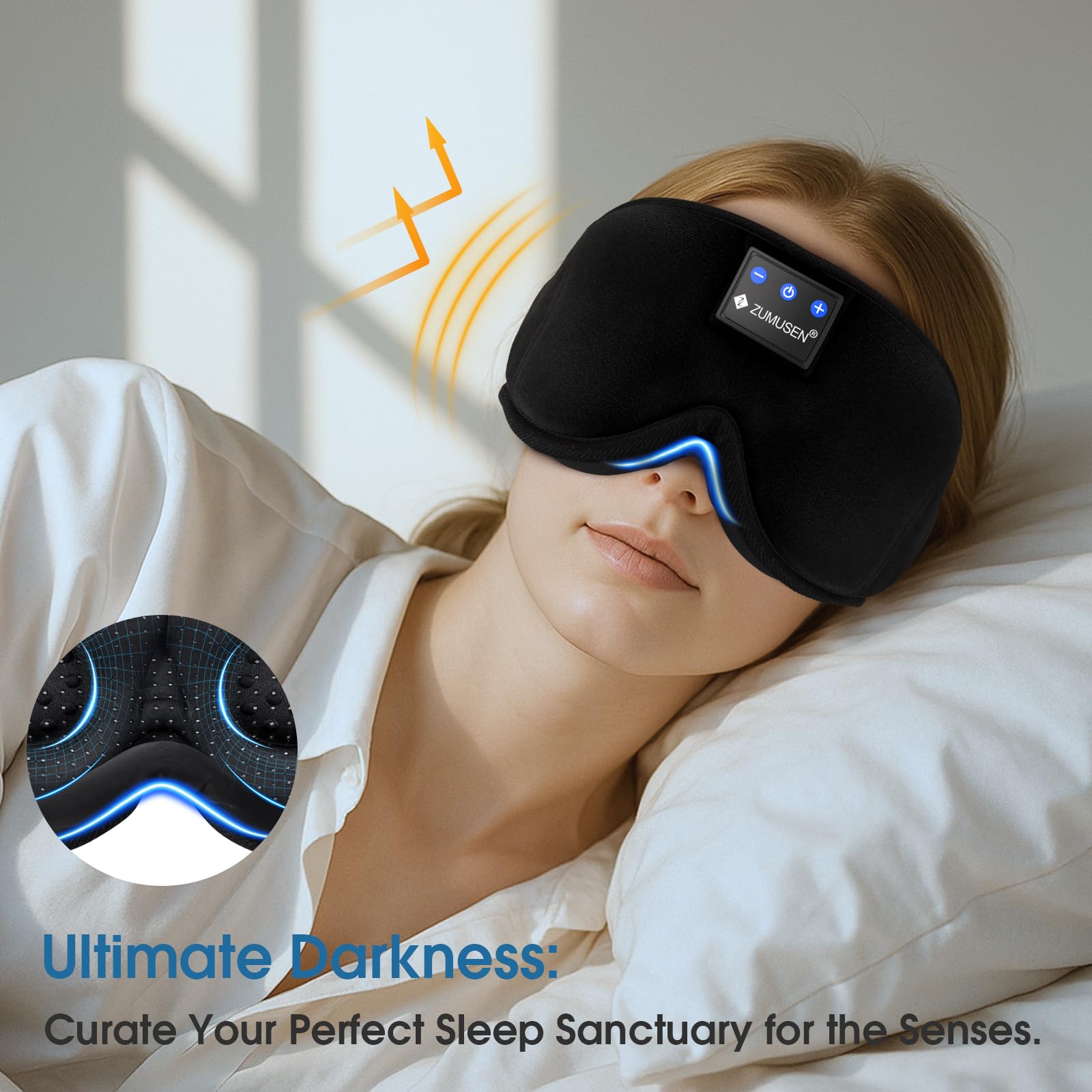ZUMUSEN auriculares-estereo-ultra-finos: sonido claro sin desvelos durante la noche.