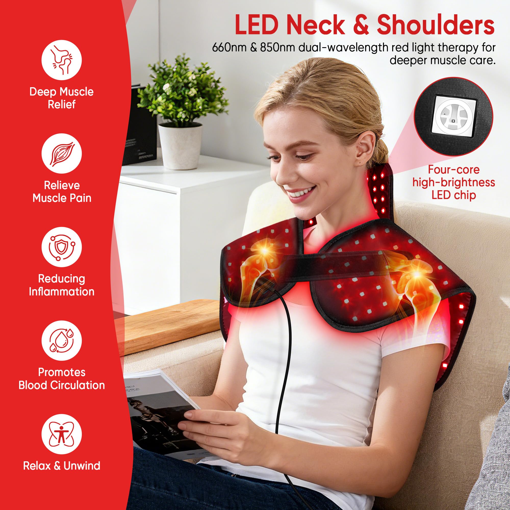 Almohadilla ZUOHE de luz roja 660nm-850nm mejora la microcirculación de la piel.