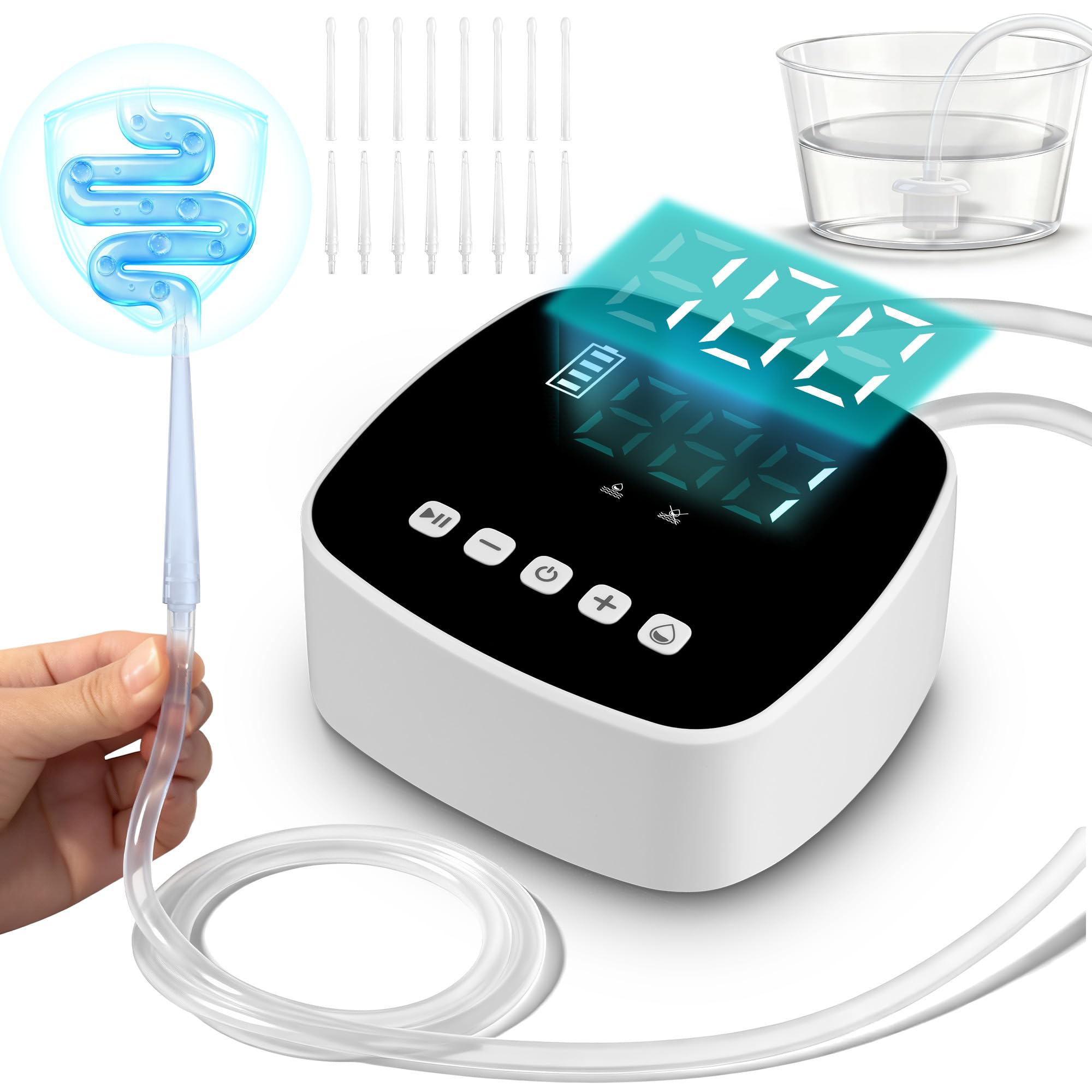 ZUOHE Enema Kit: puntas semi-flexibles para uso cómodo y versátil.