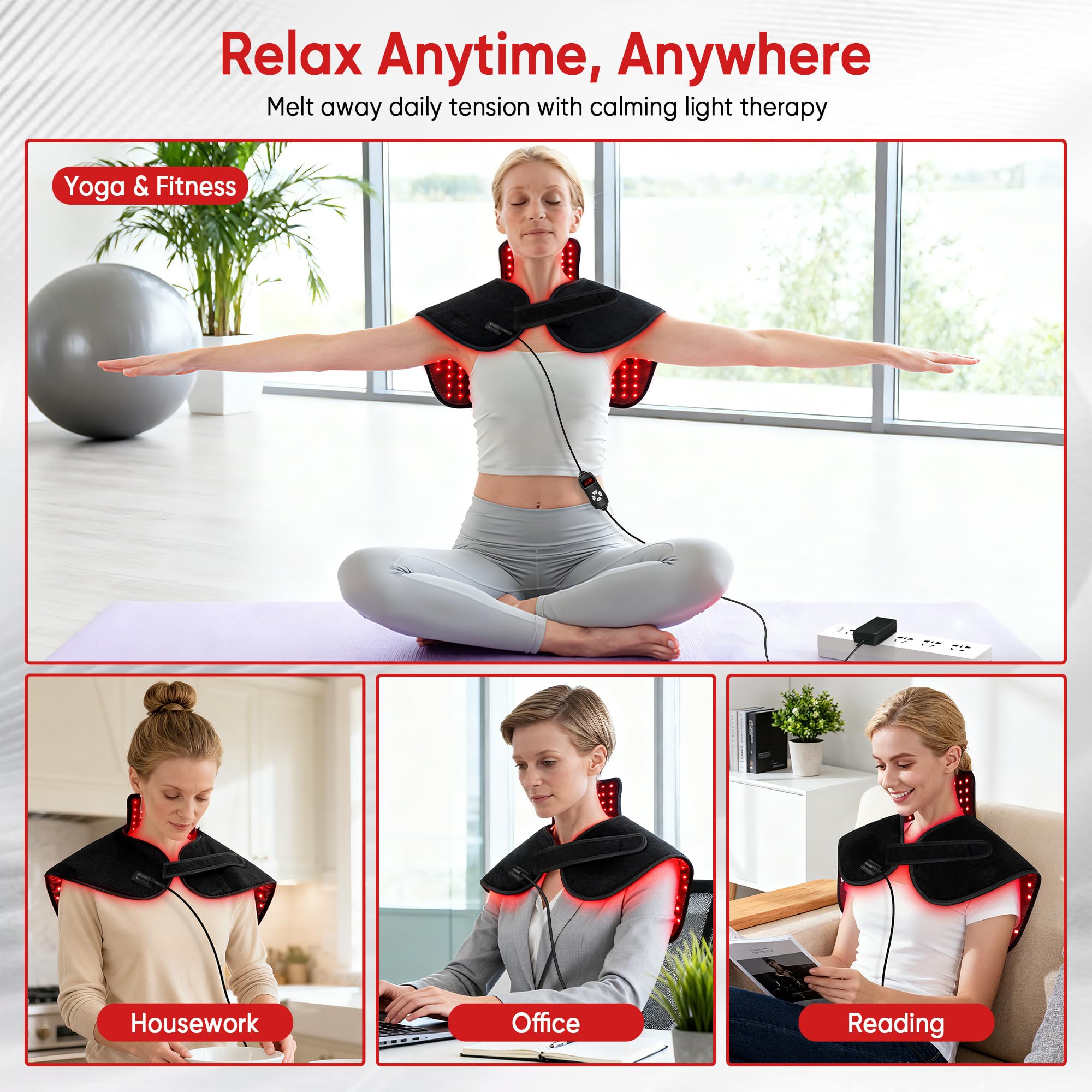 Penetración suave de la luz roja ZUOHE para relajación muscular.