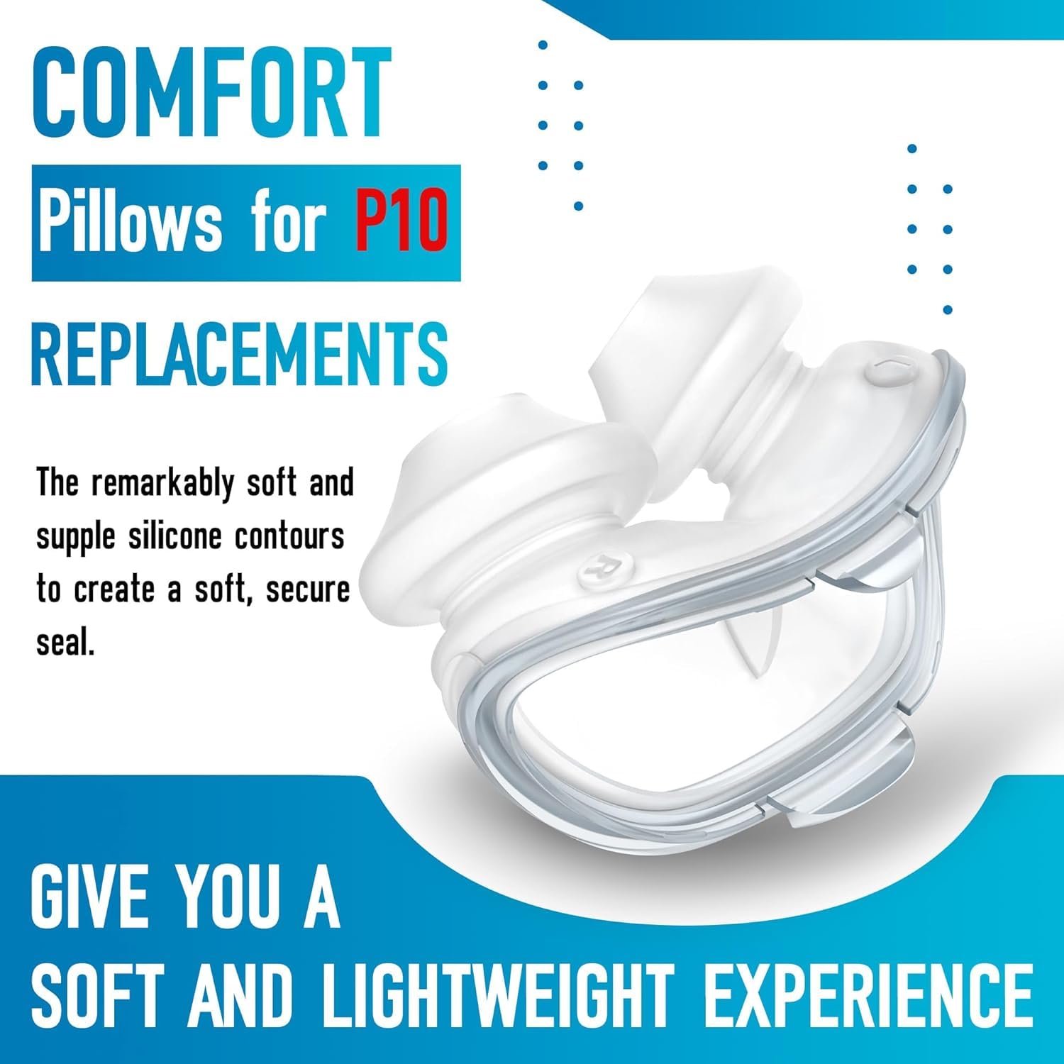 Cojín ZURNMED AirFit P10 sin látex, apto para piel sensible.