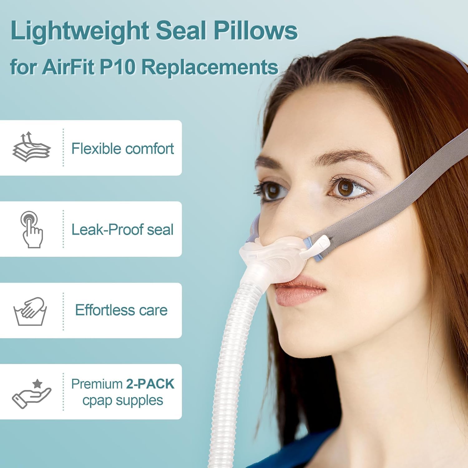 Almohadilla ZURNMED para AirFit P10, proporciona sellado confiable y evita fugas.