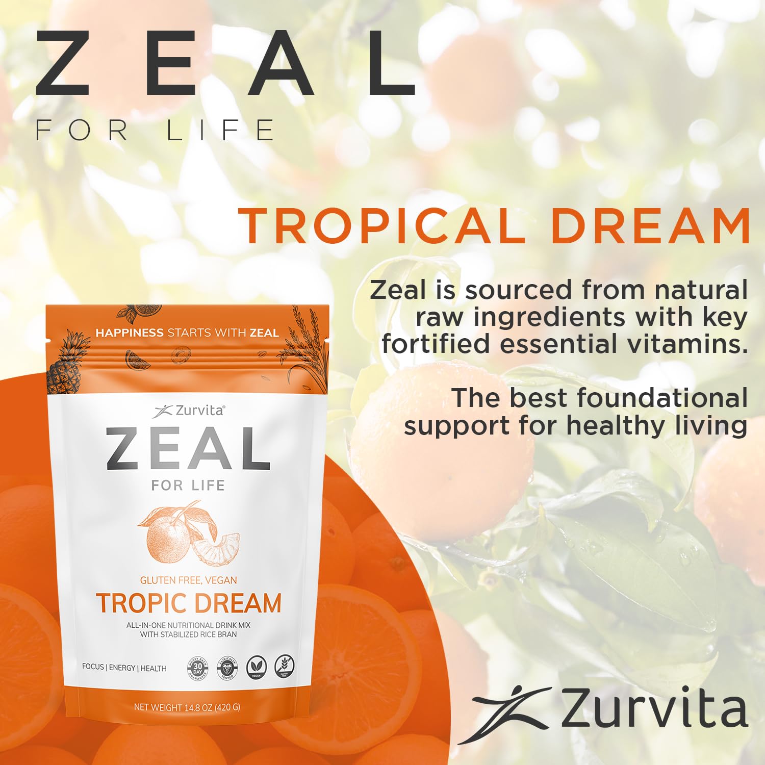 Sabor Tropico de Zurvita Zeal para la vida, aroma tropical.