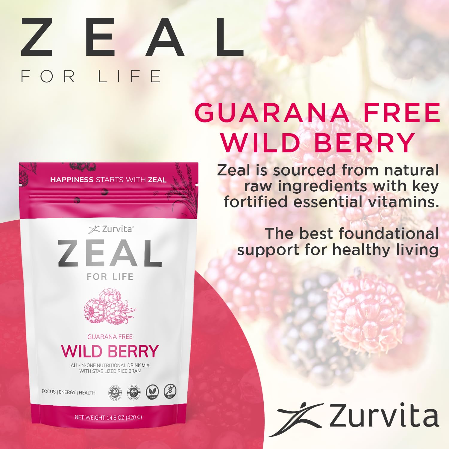 Zurvita Zeal para la Vida, preparado para diluir en agua fría y bebidas