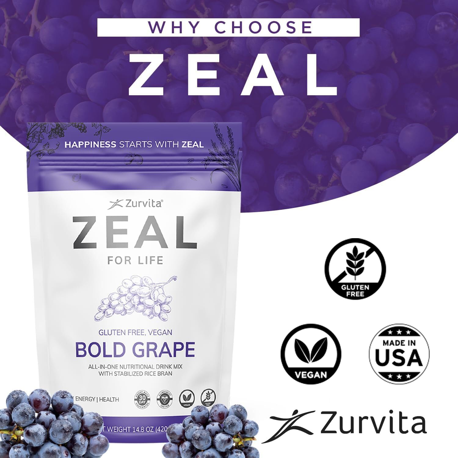 Zurvita Zeal para la Vida, preparación en vaso con polvo verde.