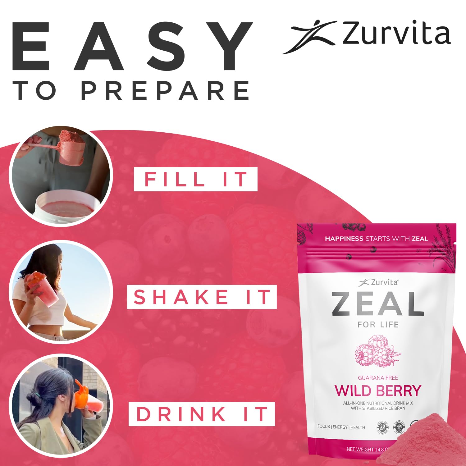Zurvita Zeal para la Vida, formato en 420 g, ideal para uso diario