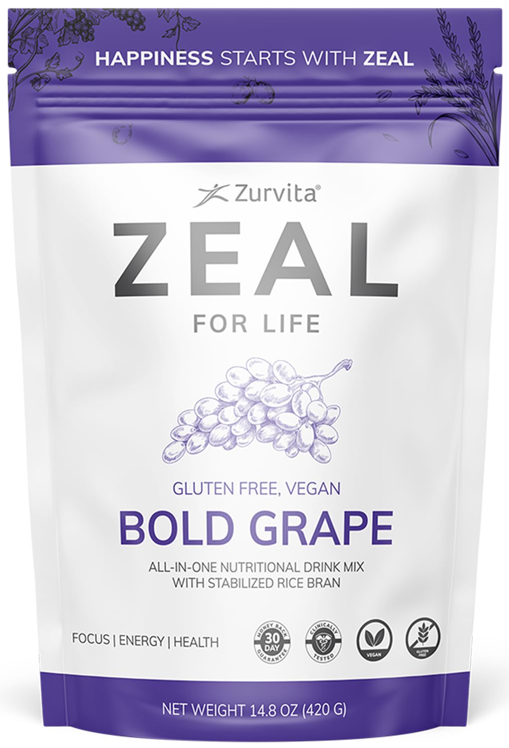 Zurvita Zeal para la Vida, lata frontal: fuente de nutrición diaria.