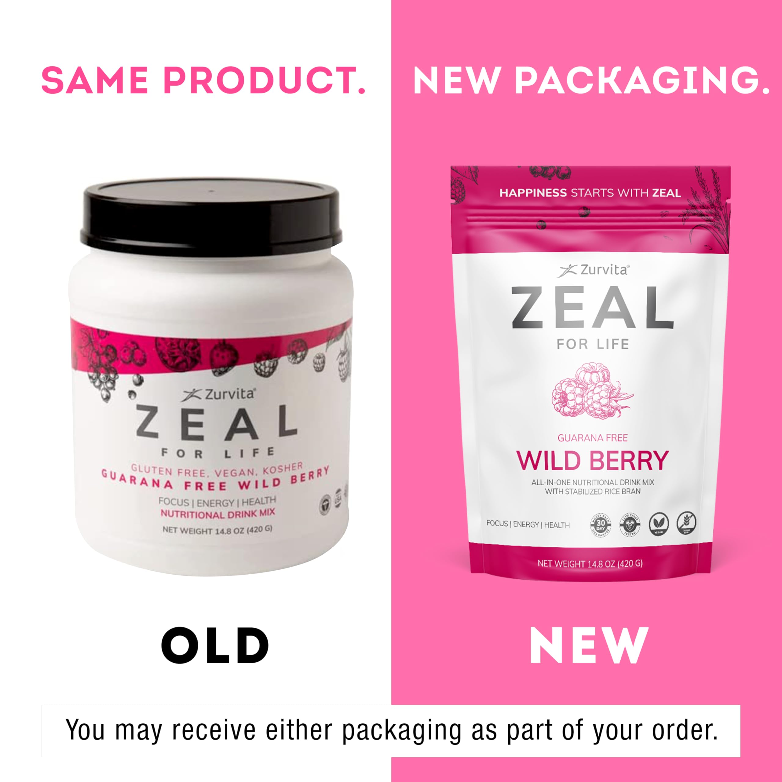 Zurvita Zeal para la Vida, mezcla en polvo de sabor frutal para energía sostenida