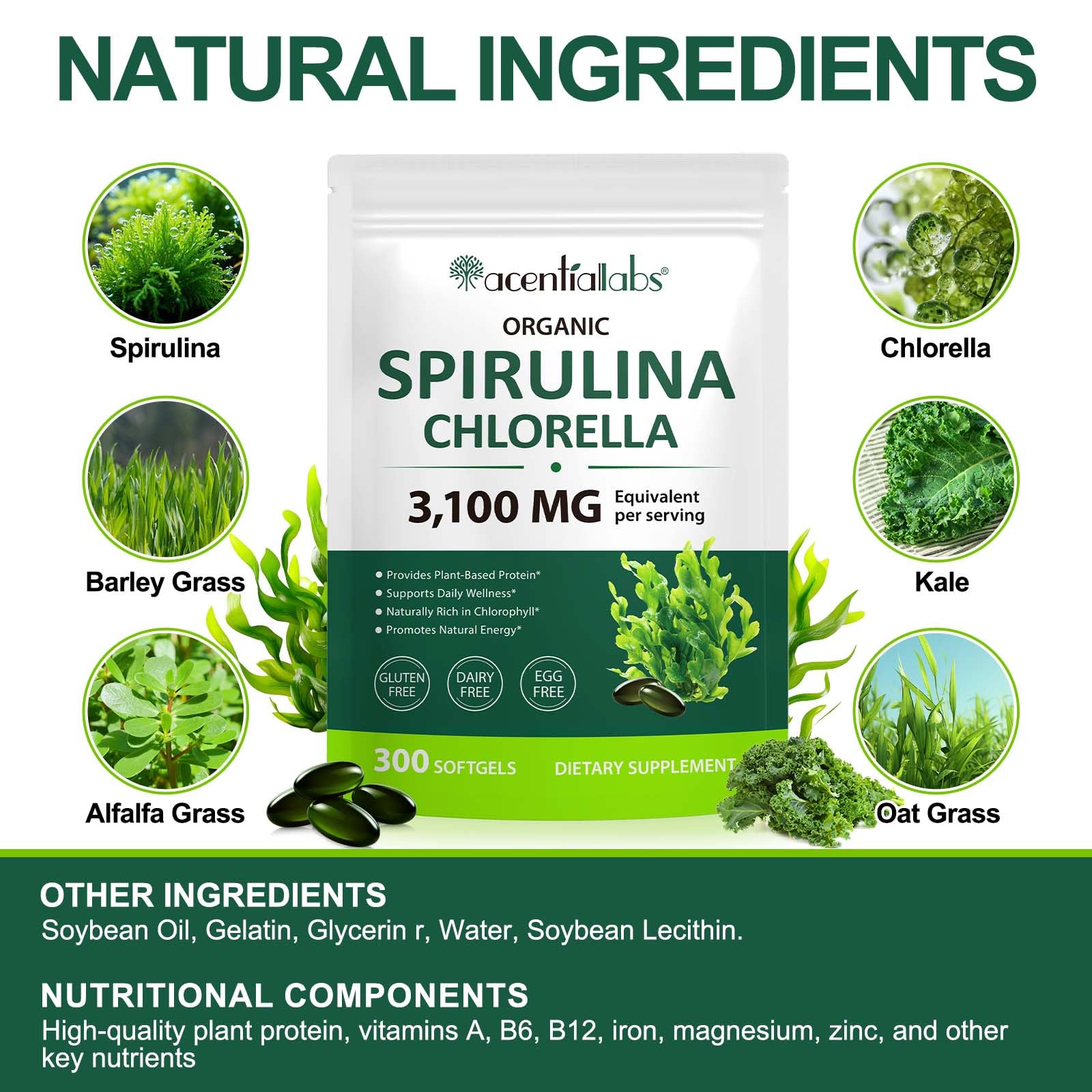 Etiqueta clara resalta la mezcla 17 ingredientes para nutrición diaria