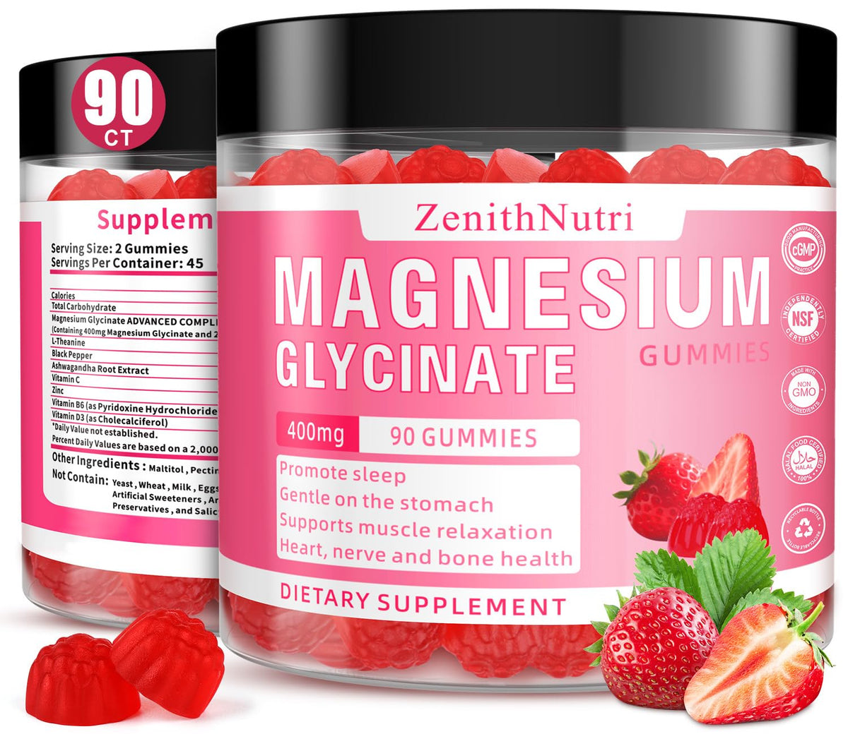 Gomitas ZWRlove con textura suave de magnesio glicinato para masticar