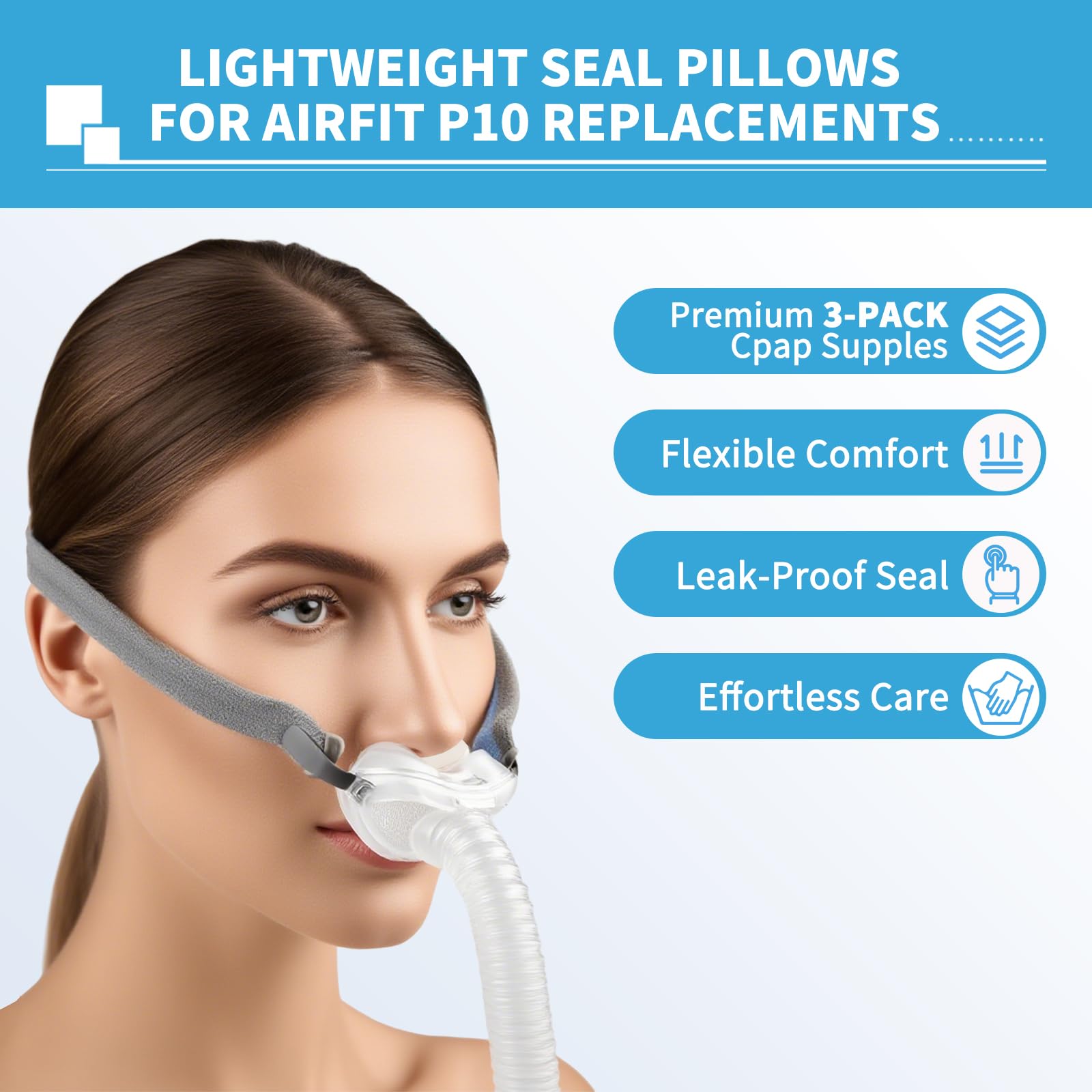 ZYG AirFit P10 silicona suave brinda mayor comodidad nocturna.