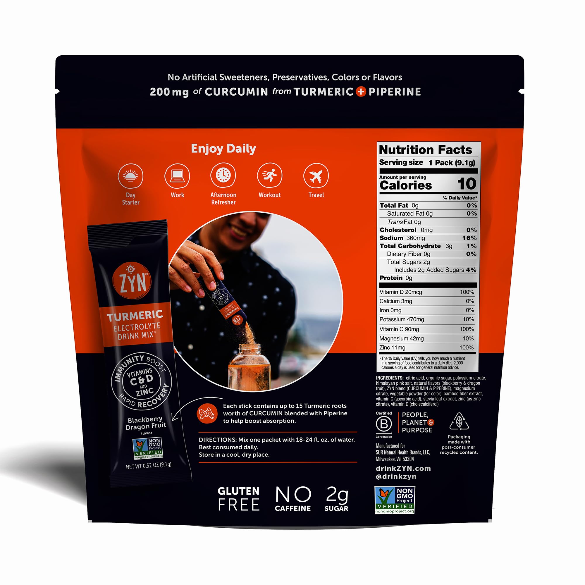 Etiqueta del producto ZYN mostrando ingredientes y beneficios