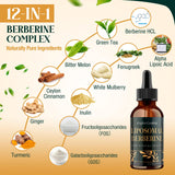 Mezcla 12-en-1 Zypherionixis Berberine Drops para bienestar diario.