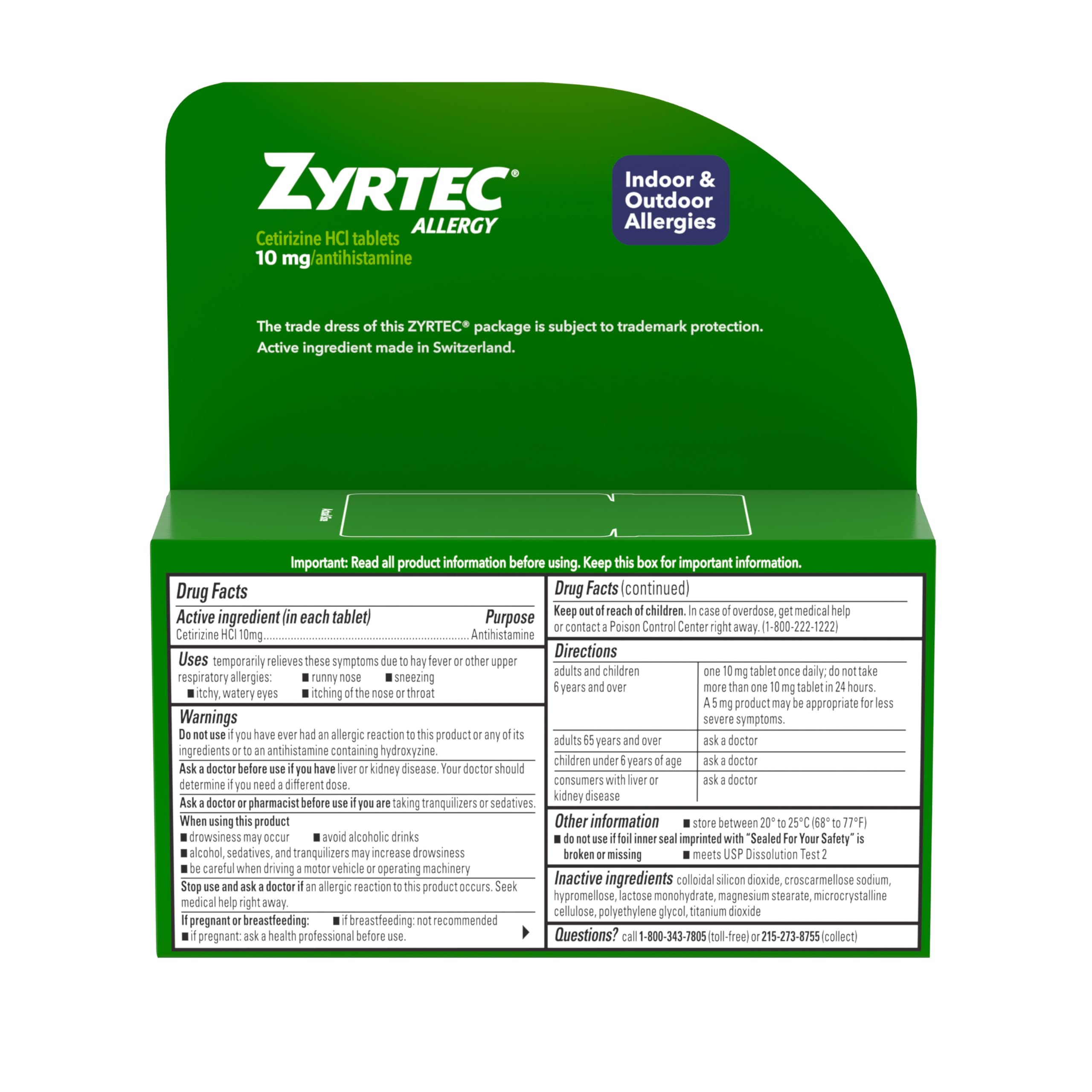 Zyrtec: compra en línea con cobertura para planes de salud.