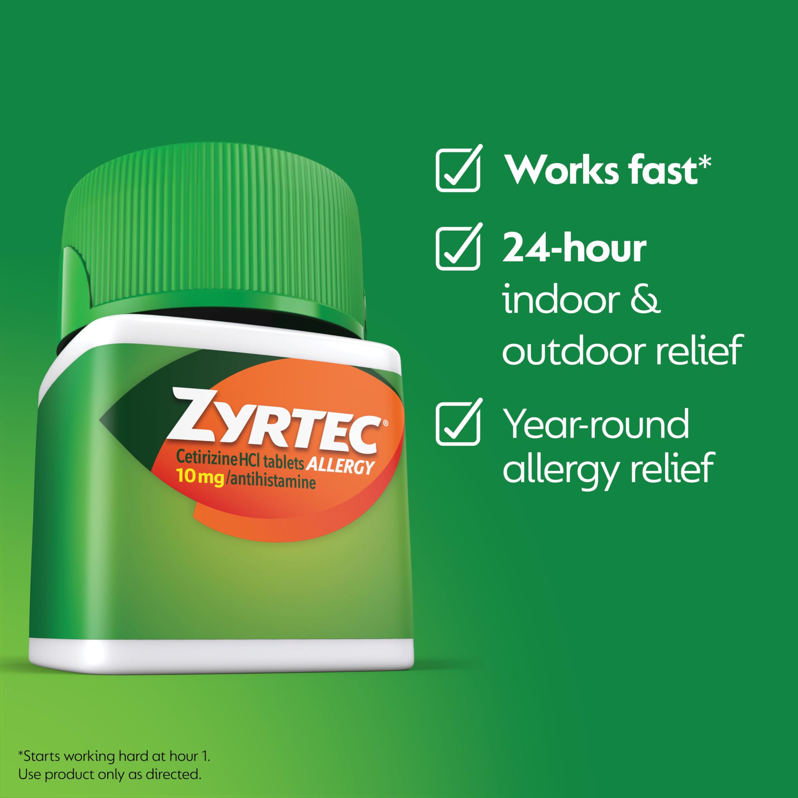 Zyrtec: dosis diaria de 24 horas para alergias.