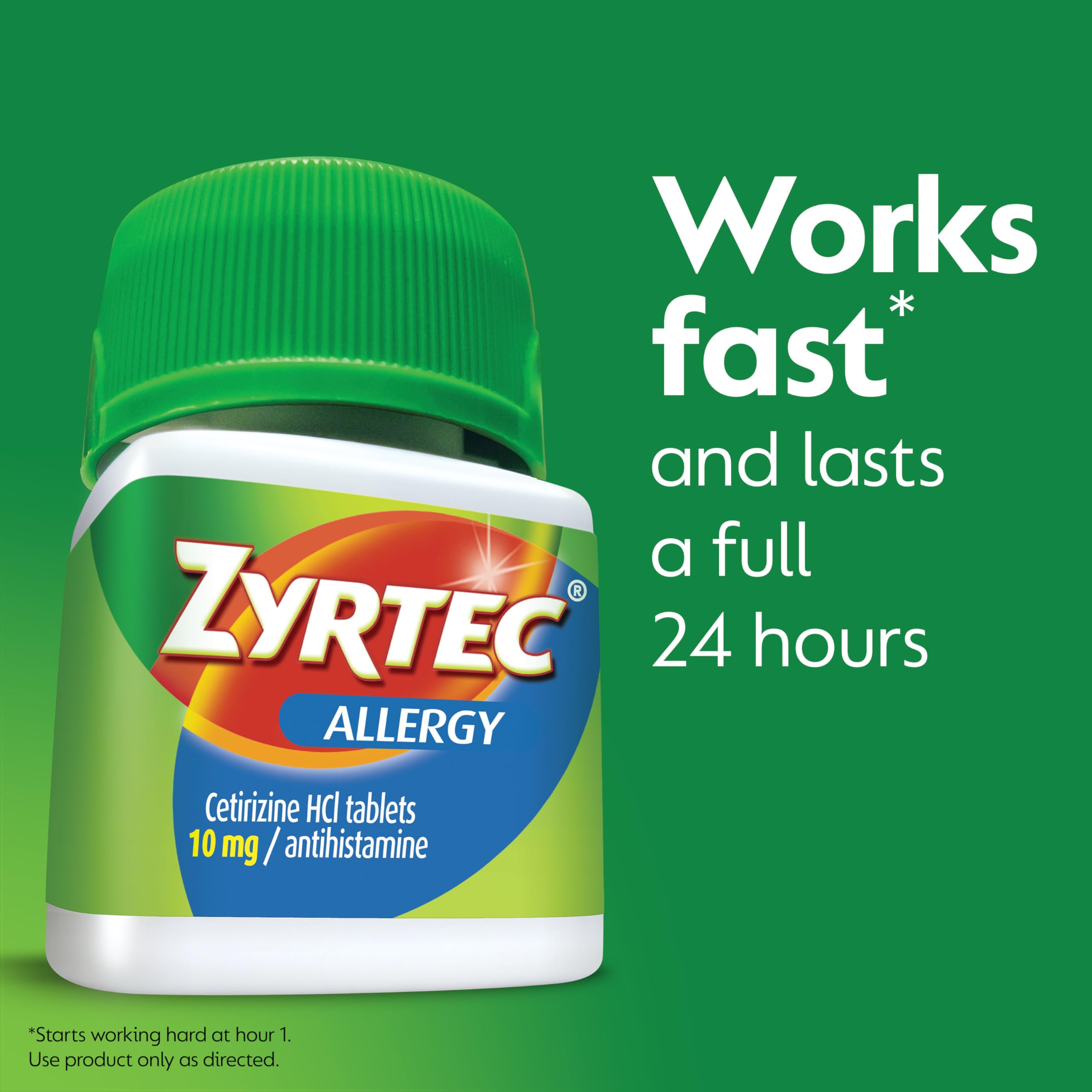 Envase de Zyrtec 45 tabletas para aliviar alergias diarias