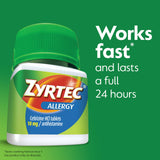 Envase de Zyrtec 45 tabletas para aliviar alergias diarias