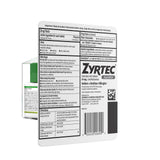Zyrtec envase con guía de dosis.