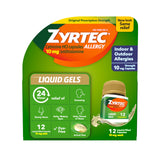 Zyrtec Liquid Gels: bote-12-unidades, alivio de alergias durante 24 horas.