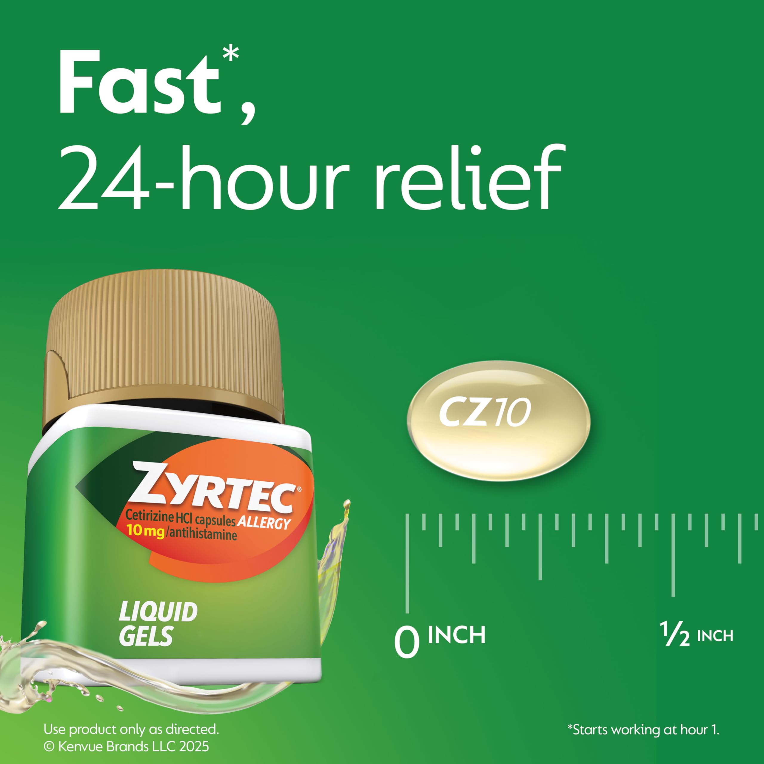 Zyrtec Liquid Gels: tome-con-agua, opción conveniente para días ajetreados.