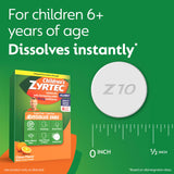 Zyrtec Niños dosis diaria 24h para alivio durante el día entero