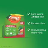 Zyrtec tabletas listo para tomar durante actividades al aire libre.